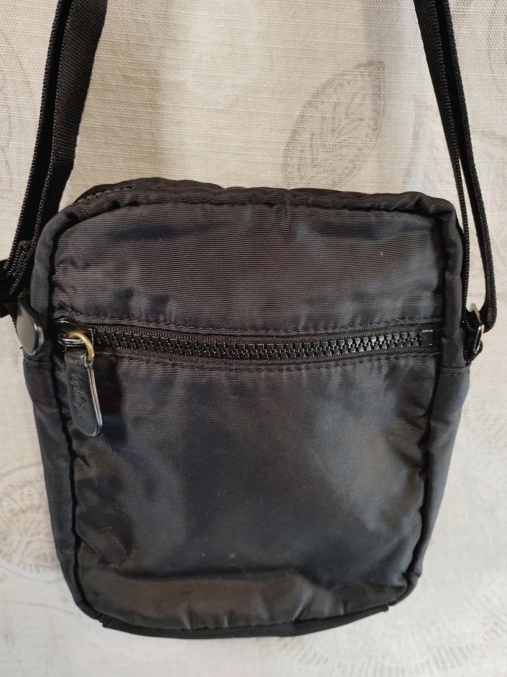 Kipling Compact Black Crossbody /Messenger Bag with Red Logo